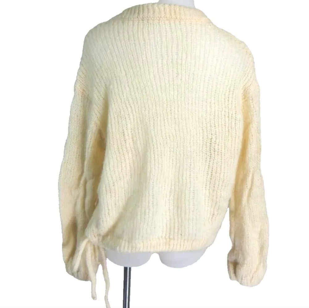 Zara Alpaca Wool Blend Sheer Drawstring Waist Swe… - image 5